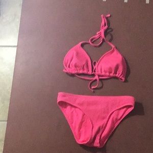 Bright pink bikini set